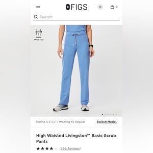 Figs Livingston High Waisted Scrub Pant - Medium petite